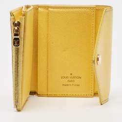 Louis Vuitton Jaune Pale Leather and Damier Azur Canvas Zoe Wallet