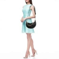 Pre Owned Louis Vuitton Black Monogram Leather Over The Moon Bag