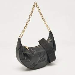 Pre Owned Louis Vuitton Black Monogram Leather Over The Moon Bag
