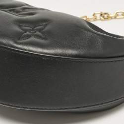 Pre Owned Louis Vuitton Black Monogram Leather Over The Moon Bag