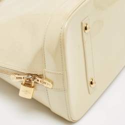 Louis Vuitton Cream Monogram Vernis Alma GM Bag