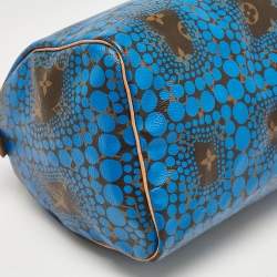 مملوكة مسبقًا Louis Vuitton Blue Monogram Canvas Limited Edition Yayoi Kusama Town Speedy 30 Bag