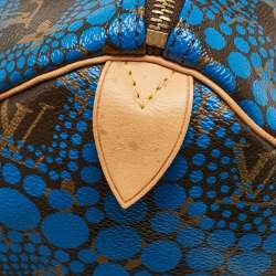 مملوكة مسبقًا Louis Vuitton Blue Monogram Canvas Limited Edition Yayoi Kusama Town Speedy 30 Bag