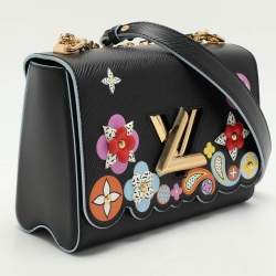 Louis Vuitton Black Epi Leather Blooming Flowers Twist MM Bag