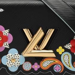 Louis Vuitton Black Epi Leather Blooming Flowers Twist MM Bag