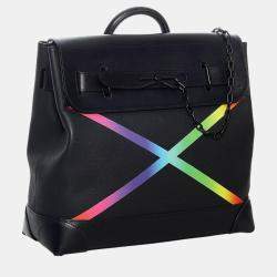 Louis Vuitton Black Taiga Rainbow Steamer PM