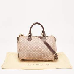 Pre Owned Louis Vuitton Sepia Monogram Mini Lin Canvas Speedy 30 Bag