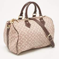 Pre Owned Louis Vuitton Sepia Monogram Mini Lin Canvas Speedy 30 Bag