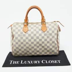 Pre Owned Louis Vuitton Damier Azur Canvas Speedy 30 Bag