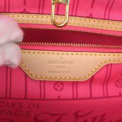 Louis Vuitton Monogram Rose Neverfull MM Shoulder Tote Bag