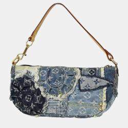 Louis Vuitton Blue Monogram Denim Patchwork Pouchy Handbag