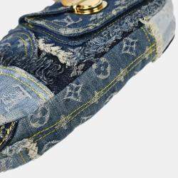Louis Vuitton Blue Monogram Denim Patchwork Pouchy Handbag