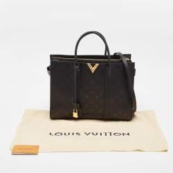 Pre Owned Louis Vuitton Black Monogram Cuir Plume Very Tote GM Bag