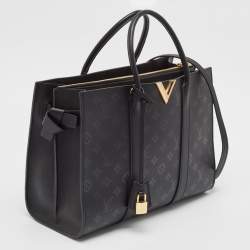 Pre Owned Louis Vuitton Black Monogram Cuir Plume Very Tote GM Bag