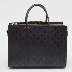 Pre Owned Louis Vuitton Black Monogram Cuir Plume Very Tote GM Bag