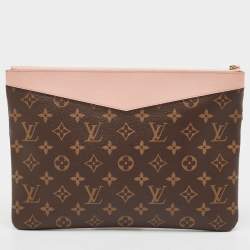 Pre Owned Louis Vuitton Rose Poudre Monogram Canvas Daily Pouch