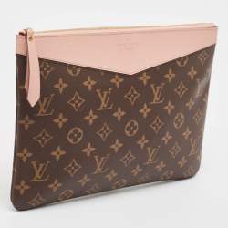 Pre Owned Louis Vuitton Rose Poudre Monogram Canvas Daily Pouch