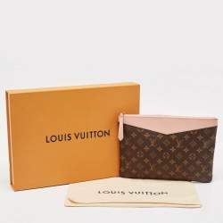 Pre Owned Louis Vuitton Rose Poudre Monogram Canvas Daily Pouch