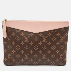 Pre Owned Louis Vuitton Rose Poudre Monogram Canvas Daily Pouch