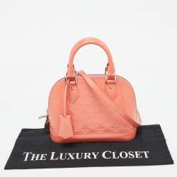 Louis Vuitton Rose Litchi Monogram Vernis Alma BB Bag