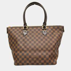Pre Owned Louis Vuitton Ebene Damier Saleya MM Handbag