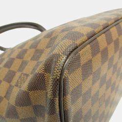 Pre Owned Louis Vuitton Ebene Damier Saleya MM Handbag