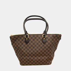 Pre Owned Louis Vuitton Ebene Damier Saleya MM Handbag