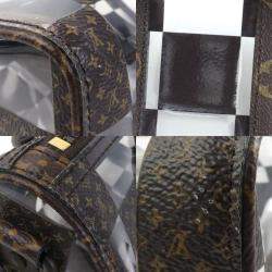 Pre Owned Louis Vuitton Brown Canvas Monogram Chess Keepall Bandouliere 25 Handbag