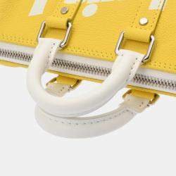 Louis Vuitton Yellow/White Leather Everyday LV Keepall XS Shoulder Bag