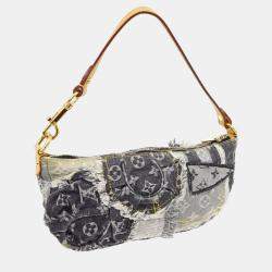 Louis Vuitton Black Monogram Denim Patchwork Pouchy Handbag