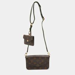 Pre Owned Louis Vuitton Khaki Monogram Canvas Félicie Strap & Go Bag