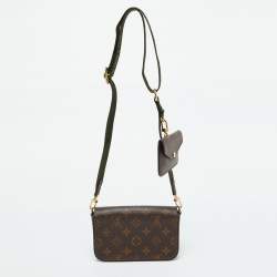Pre Owned Louis Vuitton Khaki Monogram Canvas Félicie Strap & Go Bag