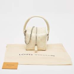 Louis Vuitton Cream Monogram Patent Python New Square Bag