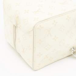 Louis Vuitton Cream Monogram Patent Python New Square Bag