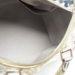 Pre Owned Louis Vuitton Silver Monogram Limited Edition Miroir Speedy 35 Bag