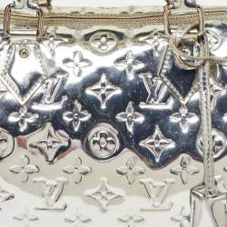 Pre Owned Louis Vuitton Silver Monogram Limited Edition Miroir Speedy 35 Bag