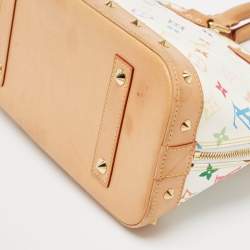 Pre Owned Louis Vuitton White Monogram Multicolore Canvas Alma PM Bag