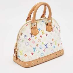 Pre Owned Louis Vuitton White Monogram Multicolore Canvas Alma PM Bag