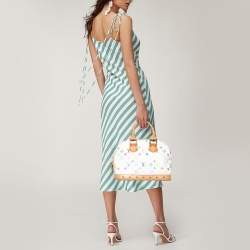 Pre Owned Louis Vuitton White Monogram Multicolore Canvas Alma PM Bag