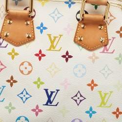 Pre Owned Louis Vuitton White Monogram Multicolore Canvas Alma PM Bag