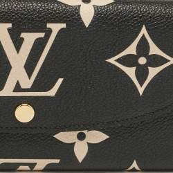 Louis Vuitton Black/Beige Giant Monogram Empreinte Leather Emilie Wallet
