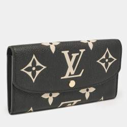 Louis Vuitton Black/Beige Giant Monogram Empreinte Leather Emilie Wallet