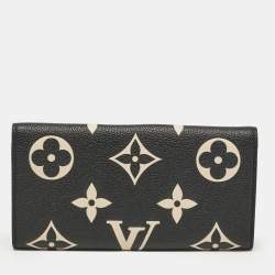 Louis Vuitton Black/Beige Giant Monogram Empreinte Leather Emilie Wallet