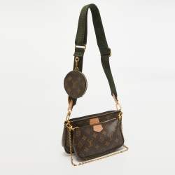Pre Owned Louis Vuitton Khaki Monogram Canvas Multi Pochette Accessories Bag