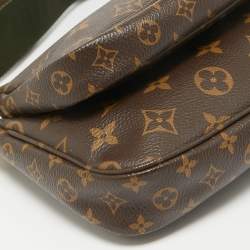 Pre Owned Louis Vuitton Khaki Monogram Canvas Multi Pochette Accessories Bag