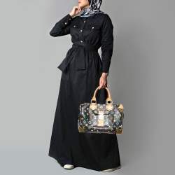 Pre Owned Louis Vuitton Black Monogram Multicolore Canvas Speedy 30 Bag