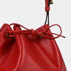 مملوكة مسبقًا Louis Vuitton Red Epi Petite Noe Bucket Shoulder Bag