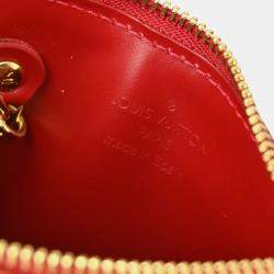 Louis Vuitton Red Vernis Pochette Cles NM Coin Purse Wallet