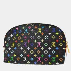 Louis Vuitton Black Monogram Multicolor Pochette Cosmetic Bag