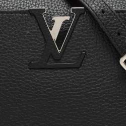 Louis Vuitton Black Leather and Python Trim Capucines PM Bag